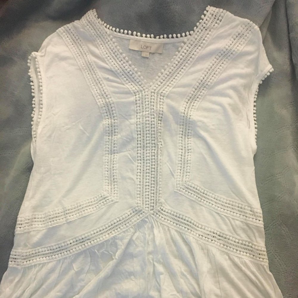 Loft White Natural Romantic Boho Chic Top
